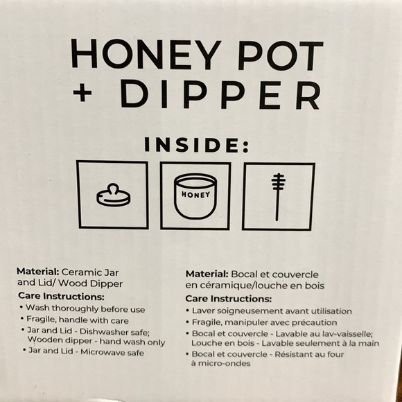 Honey Pot and Dipper - White - Picture 4 of 4